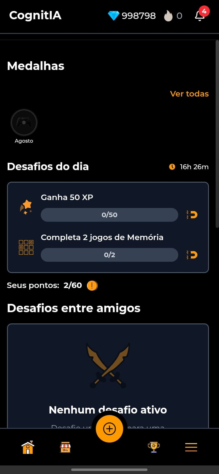 Página de desafios diários