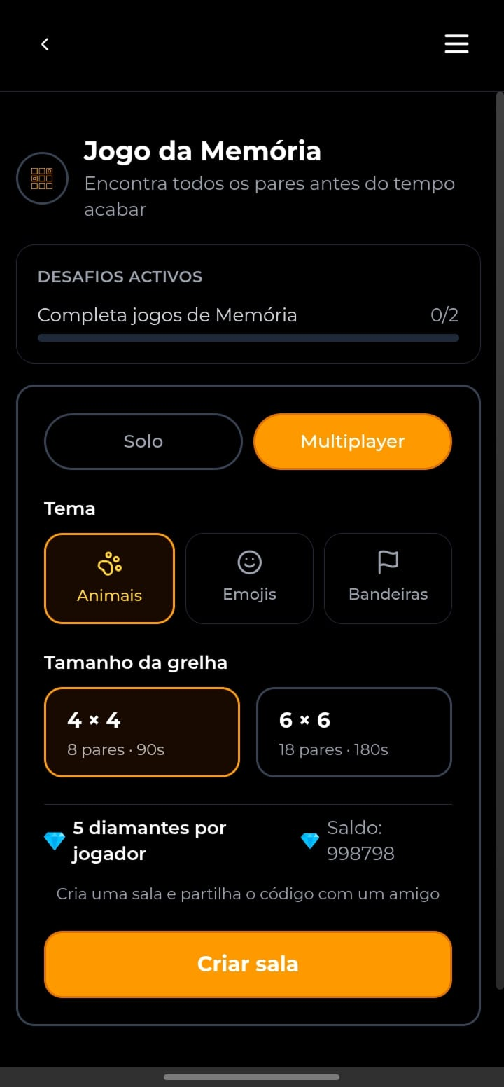 Configuração de um jogo multiplayer