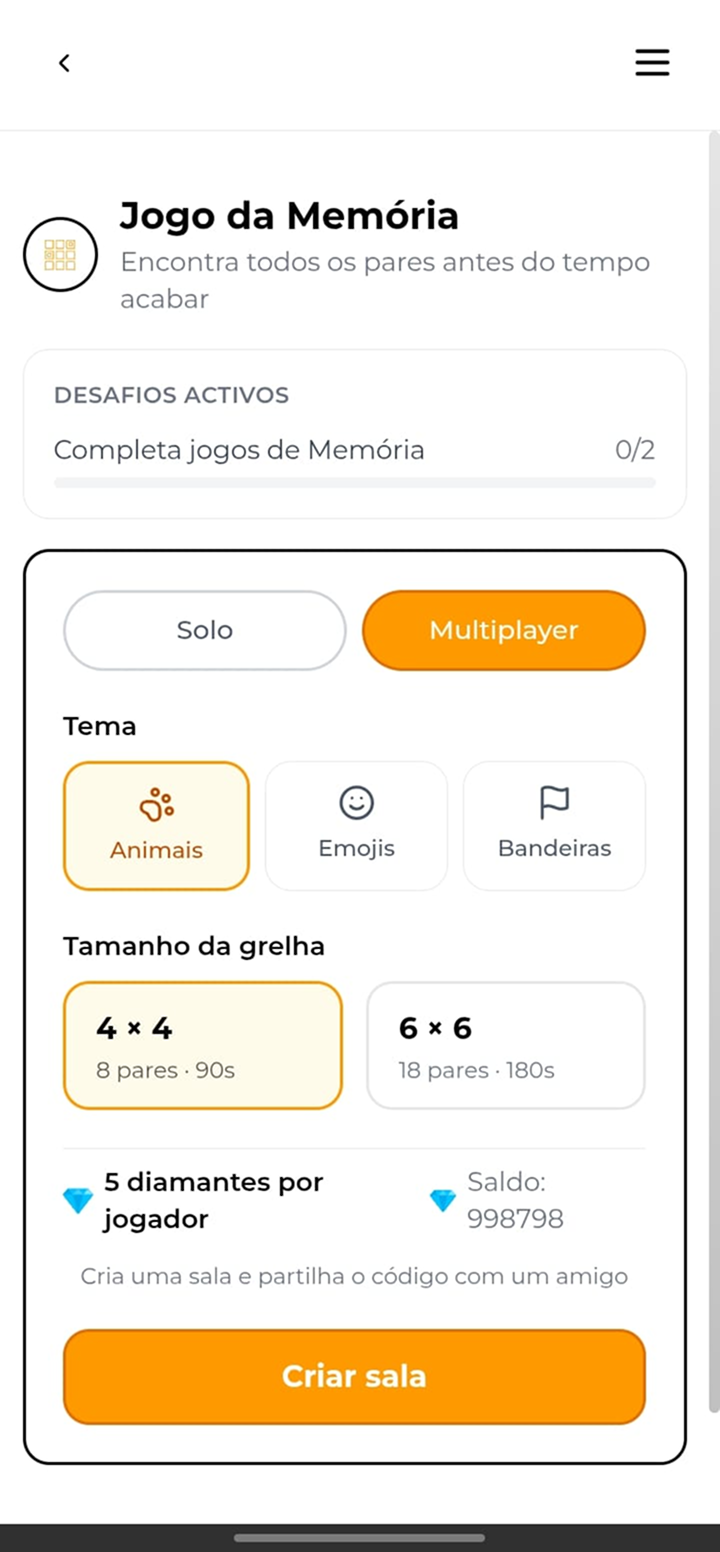 Configuração de um jogo multiplayer