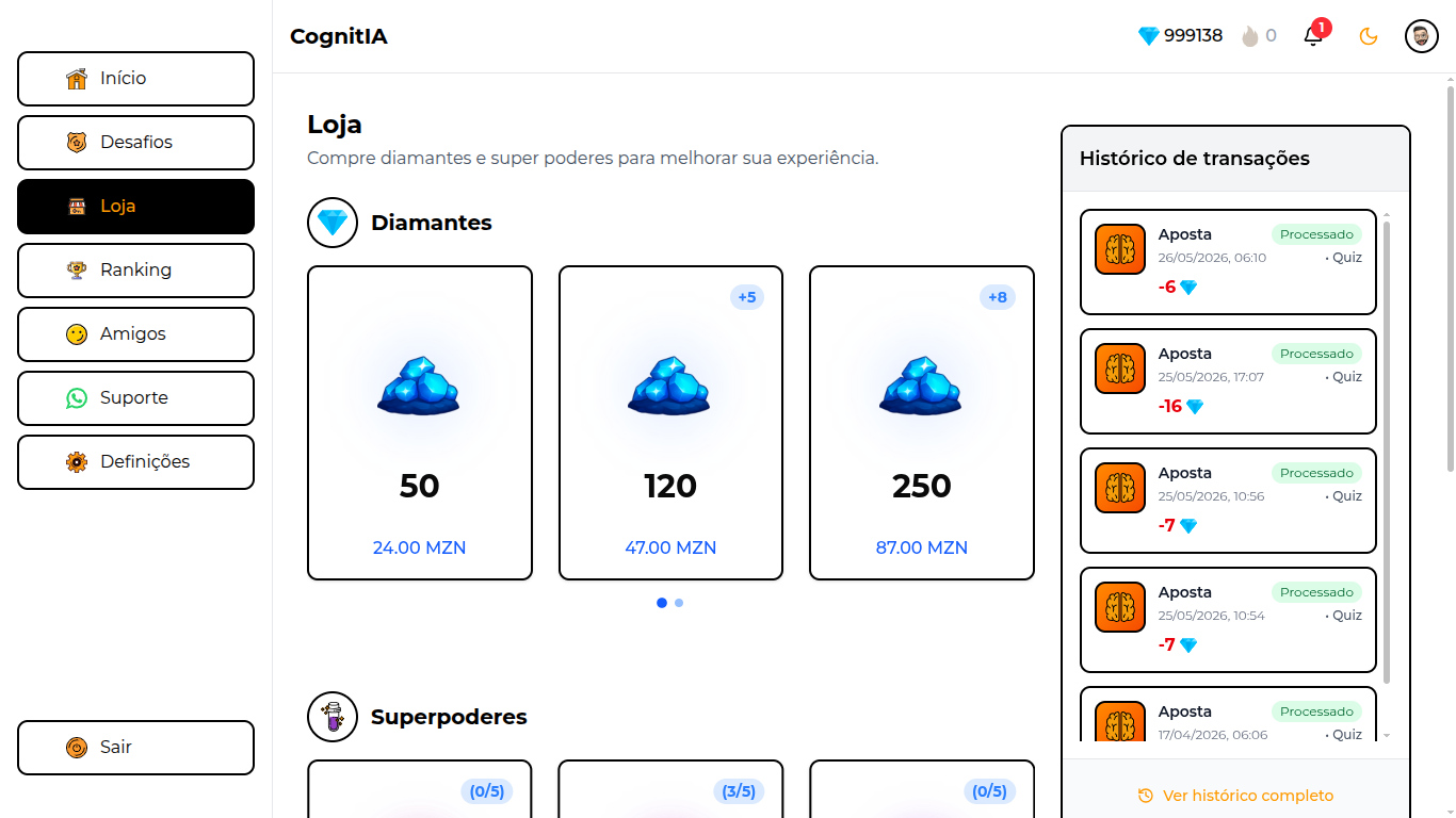 Loja de diamantes e super poderes
